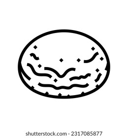 brioche bun food meal line icon vector. brioche bun food meal sign. isolated contour symbol black illustration