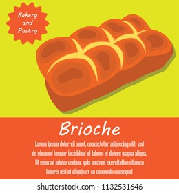 brioche french and danish pastries banner. vector illustration