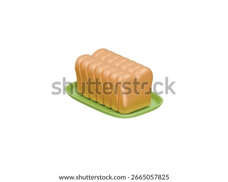 brioche icon 3d illustration render