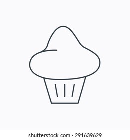 Brioche icon. Bread bun sign. Bakery symbol. Linear outline icon on white background. Vector