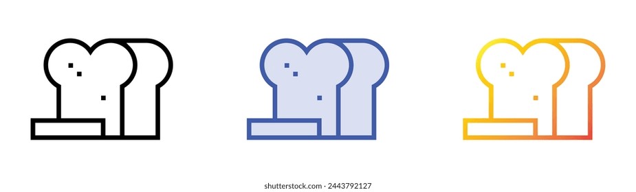 brioche icon. Linear, Blue Fill and Gradient Style Design Isolated On White Background