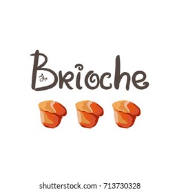 Brioche  illustration for menu, cards, patterns, wallpaper. Brioche hand drawn  logo