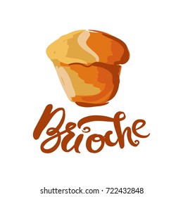 Brioche  illustration for menu, cards, patterns, wallpaper. Brioche hand drawn  logo