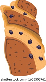 Brioche made with raisin illustration