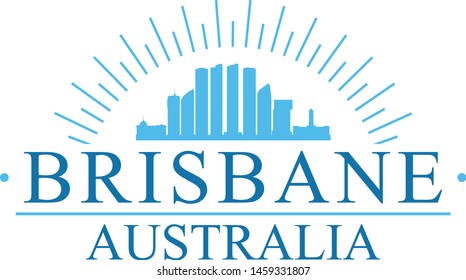 Brisbane Australia City. Banner Design. City Skyline. Silhouette Vector. Famous Monuments.