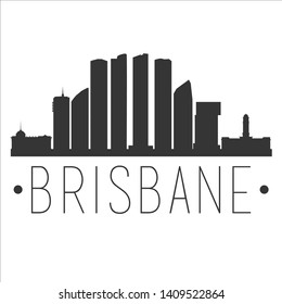 Brisbane Australia. City Skyline. Silhouette City. Design Vector. Famous Monuments.