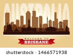 Brisbane Australia city skyline vector silhouette illustration