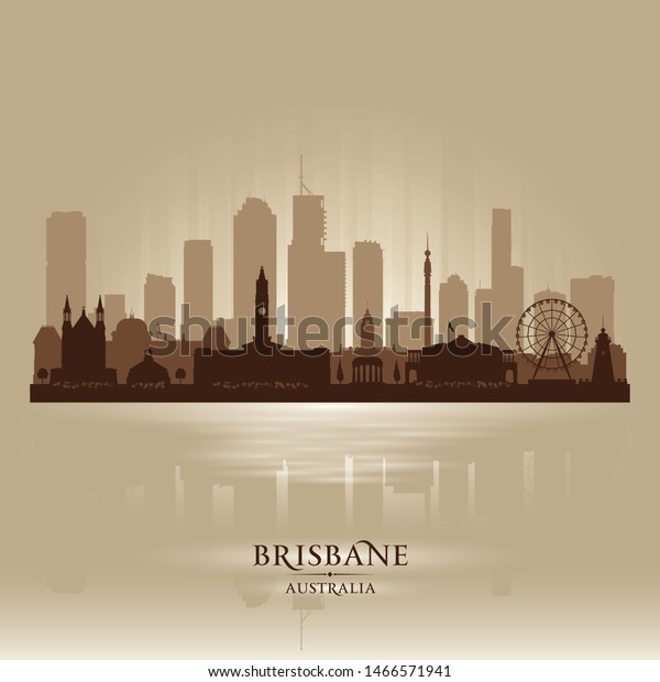 Brisbane Australia City Skyline Vector Silhouette Stock Vector (Royalty ...