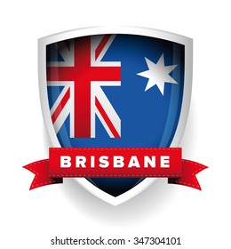 Brisbane and Australia flag shield