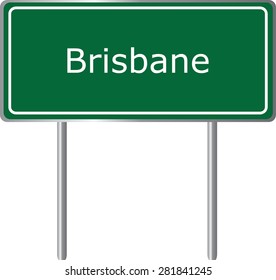 Brisbane , California, road sign green vector illustration, road table, USA city