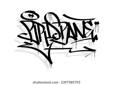 BRISBANE city graffiti tag style