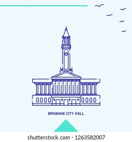BRISBANE CITY HALL skyline vector illustration