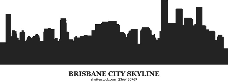 Brisbane city skyline silhouette. Australia skyscraper high building