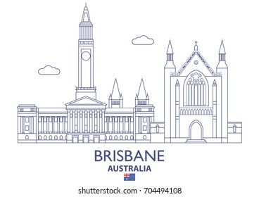 Brisbane Linear City Skyline, Australia