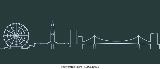 Brisbane Single Line Skyline
