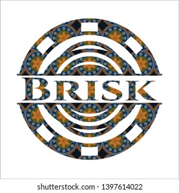 Brisk arabesque style badge. arabic decoration.
