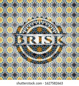 Brisk arabic emblem background. Arabesque decoration.