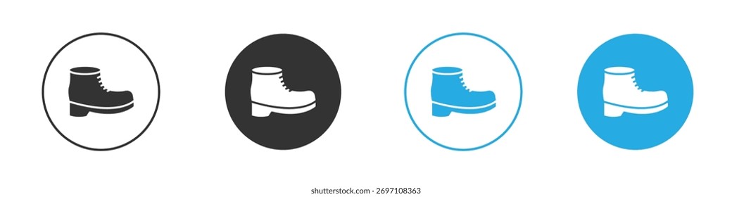 brisk boots icon in editable flat vector in black and white