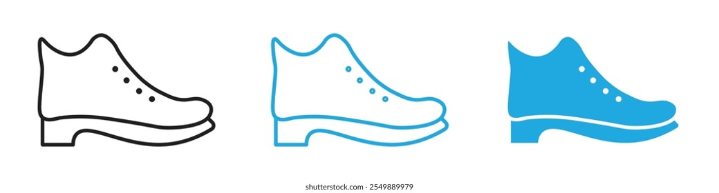 Brisk boots icon Outline vector line set