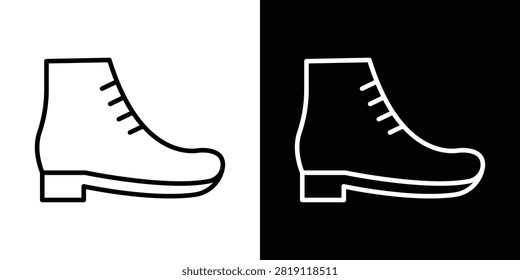 brisk boots icon set in black and white.