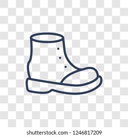 brisk boots icon. Trendy linear brisk boots logo concept on transparent background from Clothes collection
