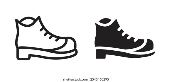 Brisk boots vector icon set in black.