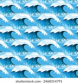 Brisk Waves Seamless Vector Pattern Design