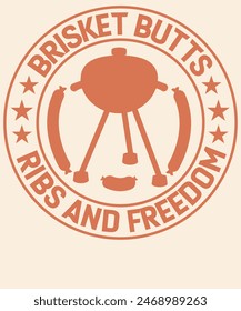 Brisket, butts ribs and freedom Graphic Design