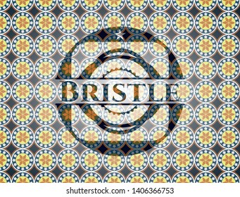Bristle arabic style emblem. Arabesque decoration.