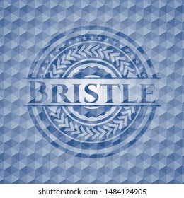 Bristle blue hexagon emblem. Vector Illustration. Detailed.