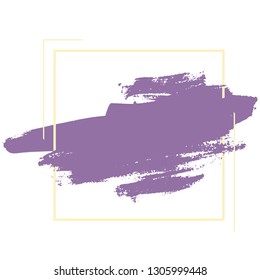 A bristle brush strokes in square is background for your text. The vector picture created in lilac and yellow colors. 