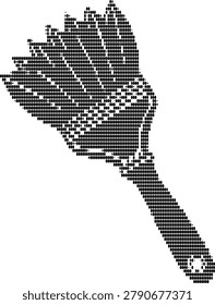 Bristle brush tool for painting and decorating, essential for home improvement or artistic endeavors with black dots.