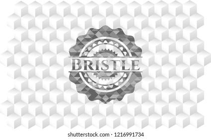 Bristle grey emblem with geometric cube white background