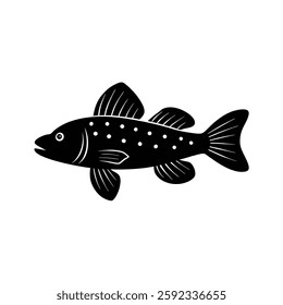 Bristlenose Pleco Silhouette Vector Art and Black Color Bristlenose Pleco Fish Illustration Design