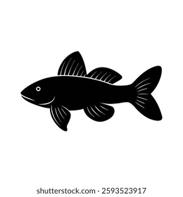 Bristlenose Pleco Silhouette Vector Art and Black Color Bristlenose Pleco Fish Illustration Design