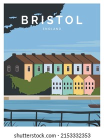 Ilustración del vector de fondo de Bristol. viaje a Bristol England.