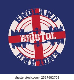 Impresión gráfica de la tipografía de la ciudad de Bristol de Inglaterra, dibujo Abstractas de la moda y diseño creativo para las camisetas, tazas, camiseta gráfica, sudadera, casos, etc. Ilustración en estilo moderno para la ropa