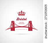 Bristol Clifton suspension bridge sign - vector illustration
