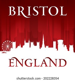 Bristol England city skyline silhouette. Vector illustration