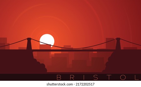 Bristol Low Sun Skyline Scene