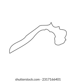 Bristol map, ceremonial county of England. Vector illustration.