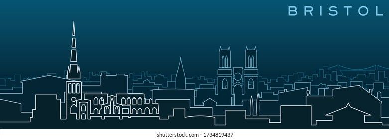 Bristol Multiple Lines Skyline and Landmarks