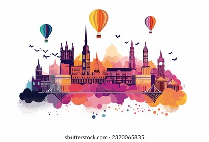 Bristol Sky Line Vector Illustration