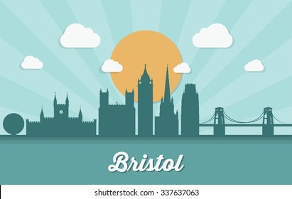 Bristol skyline - vector illustration
