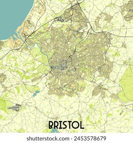 Bristol United Kingdom map poster art