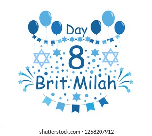 Brit Milah Jewish tradition, holiday. Judaism. Greeting cards for a boy. vector illustration