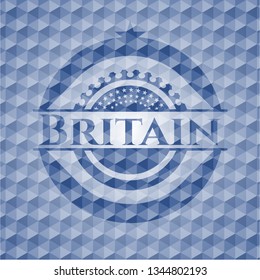 Britain blue emblem with geometric pattern.