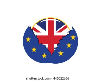 Britain Brexit Referendum Graphics -  Hatching European Union Egg, Rising New Britain 
