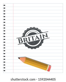 Britain emblem with pencil effect. Vector Illustration. Detailed.