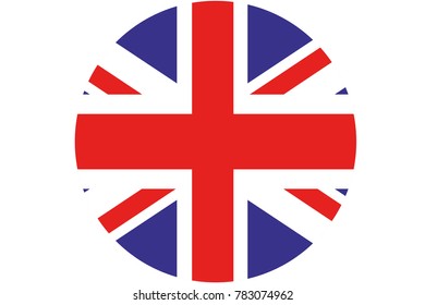 Britain flag circle. The symbol of Independence Day, a souvenir, a button for switching the language on the site, vector  icon.
